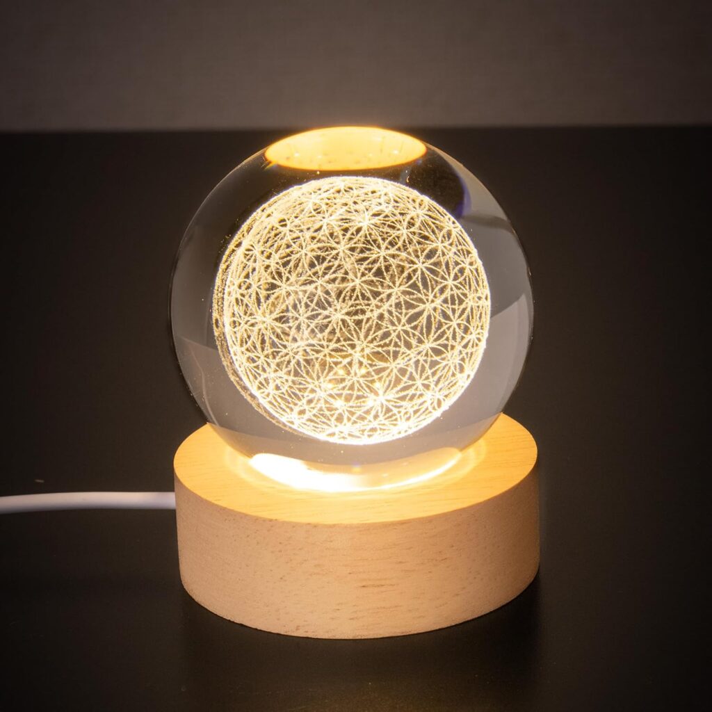 DANNY LIB フラワーオブライフ クリスタルLEDライト｜6cm の商品画像