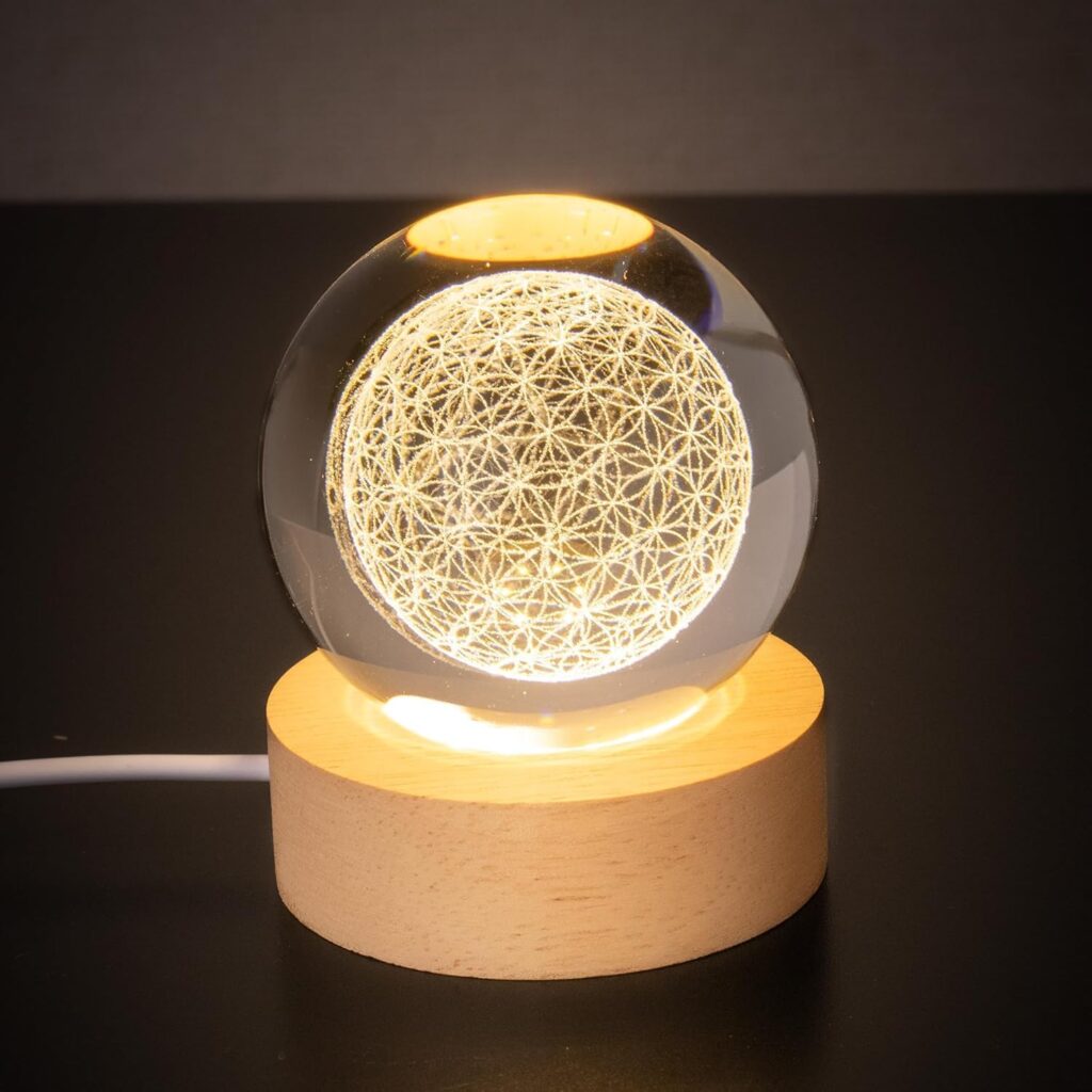DANNY LIB フラワーオブライフ クリスタルLEDライト｜8cm の商品画像